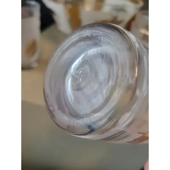 Libbey Gold Leaf Chip Bowl Vintage Serving Punch Frosted Glass Gold with 4 glass - Picture 3 of 12